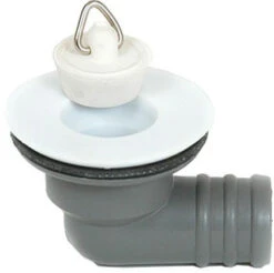 3/4" / 20mm White Plastic Caravan Top Sink Waste Siphon (R/Angled)