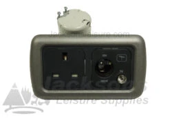 CBE 3 Pin & 12v Auto Aerial Socket With Back Box & Grey Twin Frame