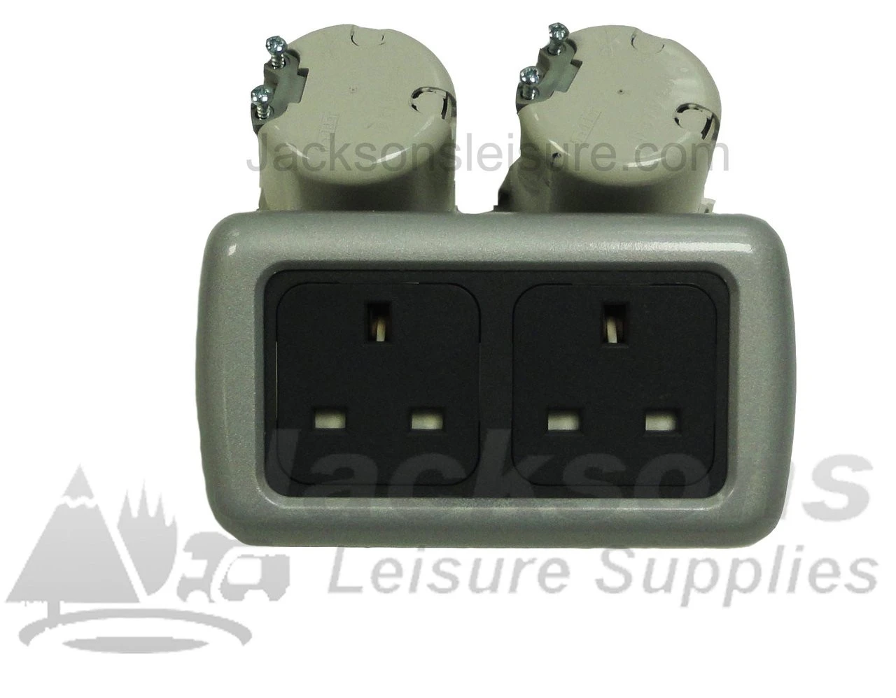 CBE Twin 3 Pin Socket With Support & Frame 2 CBE Twin 3 Pin Socket With Support & Frame - Image 2