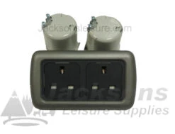 CBE Twin 3 Pin Socket With Support & Frame
