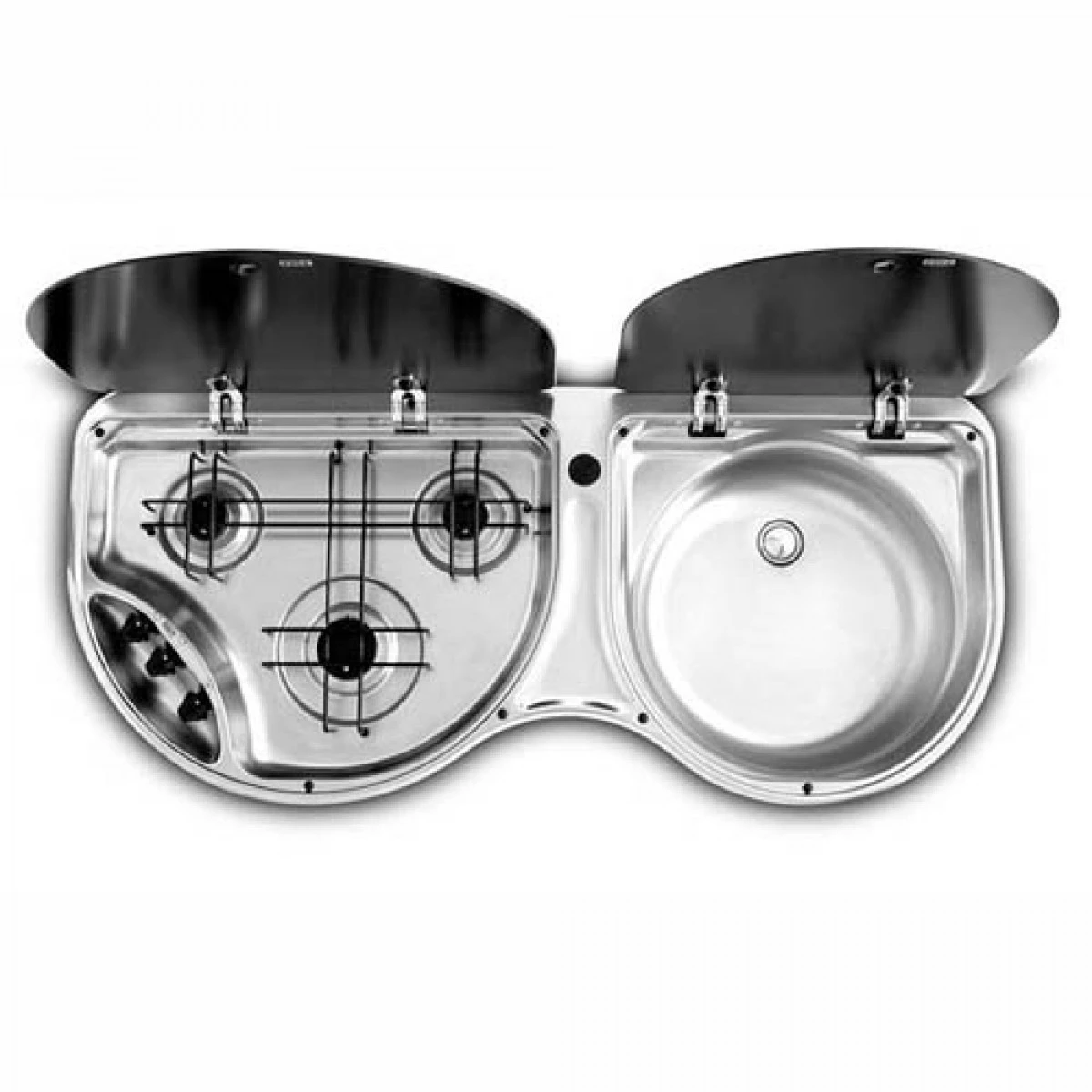 Dometic-Smev 8123 Caravan Campervan Motorhome 3 Burner Hob & Sink Combination 1 Dometic-Smev 8123 Caravan Campervan Motorhome 3 Burner Hob & Sink Combination