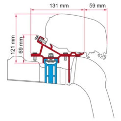 Fiamma F65/F80s Awning Adapter Kit VW Crafter With Roof Rail 2017 Onwards