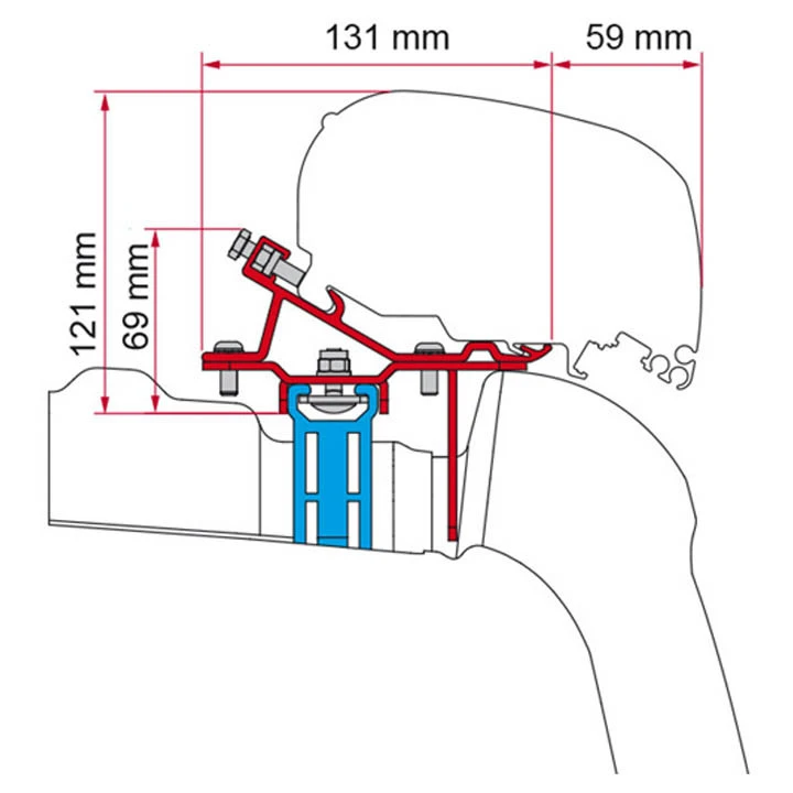 Fiamma F65/F80s Awning Adapter Kit VW Crafter With Roof Rail 2017 Onwards 1 Fiamma F65/F80s Awning Adapter Kit VW Crafter With Roof Rail 2017 Onwards