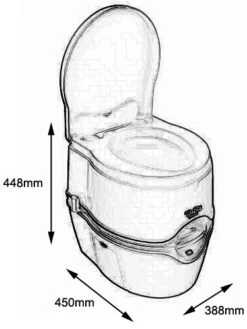 Thetford Porta Potti Excellence 565 - White (Electric Flush) -Equip Van Store Excellence dims 99315.1378983007