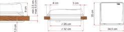 Fiamma White Caravan Roof Light Vent 28 & Turbo 28 27 Fiamma White Caravan Roof Light Vent 28 & Turbo 28 -Equip Van Store Fiamma Vent 28 dims 42886.1659367051