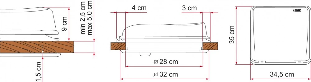 Fiamma White Caravan Roof Light Vent 28 & Turbo 28 14 Fiamma White Caravan Roof Light Vent 28 & Turbo 28 - Image 14