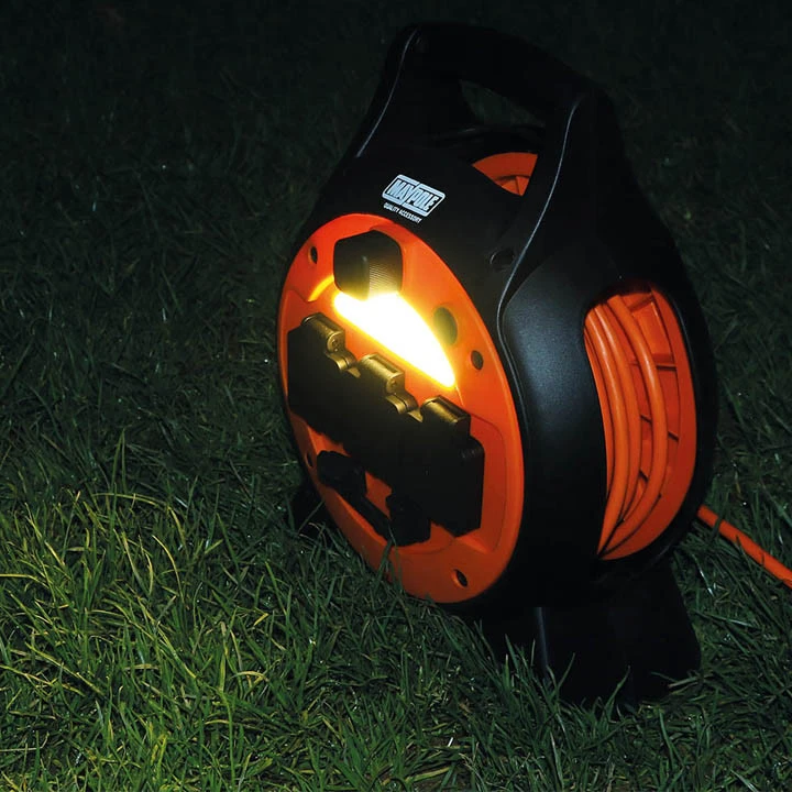 15m Roller Mains Unit Camping Hook Up With LED Light 2 15m Roller Mains Unit Camping Hook Up With LED Light - Image 2