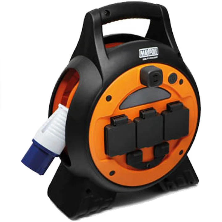 15m Roller Mains Unit Camping Hook Up With LED Light 1 15m Roller Mains Unit Camping Hook Up With LED Light