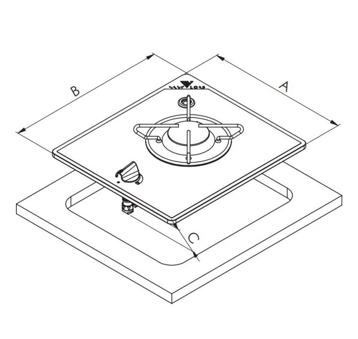 Navy Load Built In Glass Hob Single Burner NL.20000 2 Navy Load Built In Glass Hob Single Burner NL.20000 - Image 2