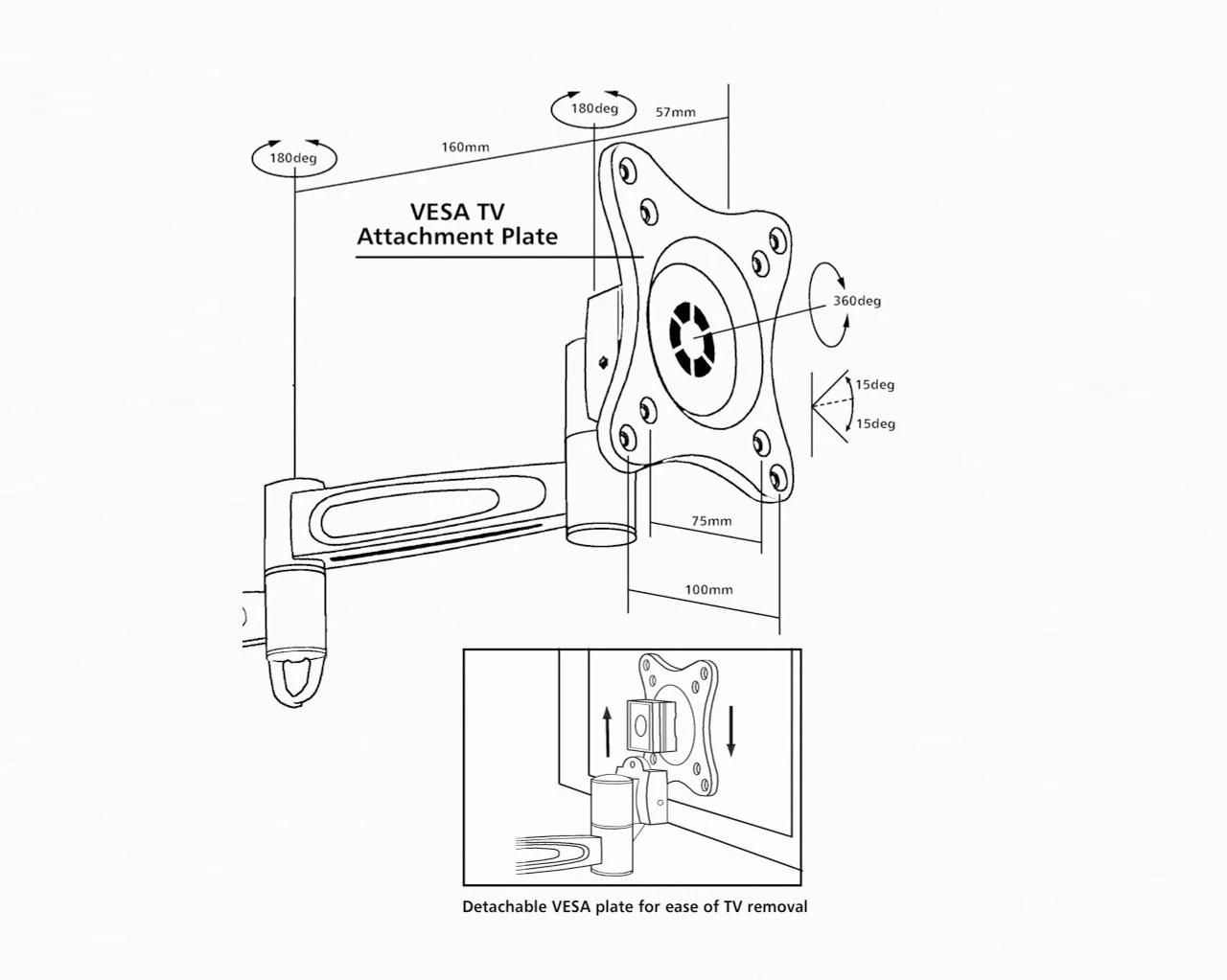 Vision Plus VESA TV Attachment Plate For Heavy Duty TV Bracket 2 Vision Plus VESA TV Attachment Plate For Heavy Duty TV Bracket - Image 2