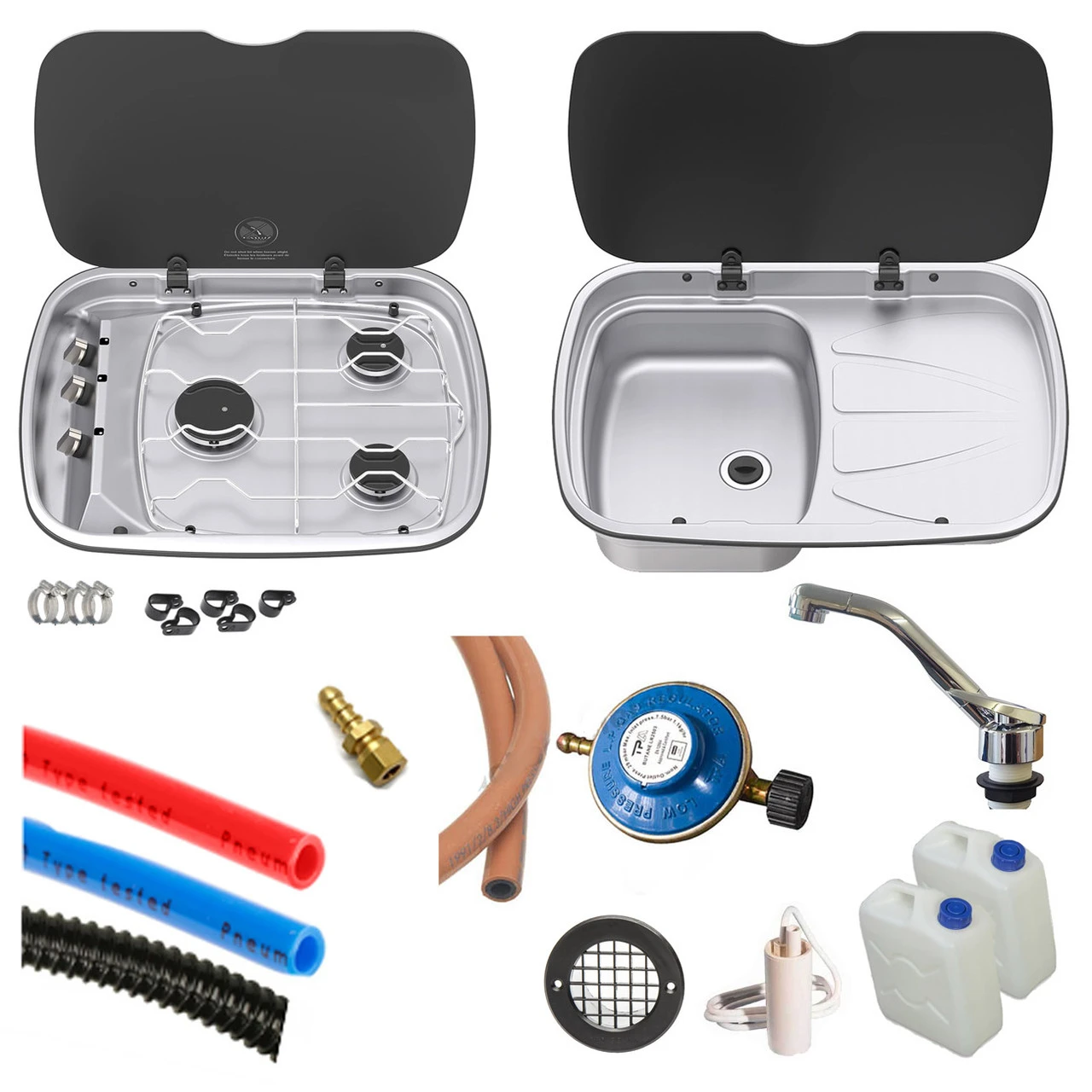 Thetford Argent 3 Burner Hob & Sink Campervan Conversion Kit 1 2 Thetford Argent 3 Burner Hob & Sink Campervan Conversion Kit 1 - Image 2