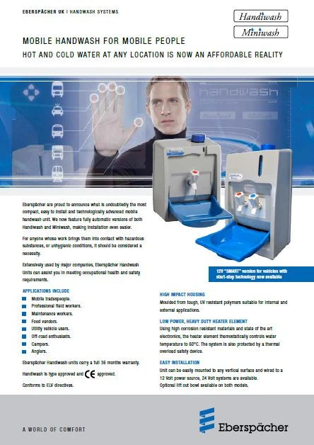 Eberspacher Miniwash And Handiwash Campervan Wash Station 4 Eberspacher Miniwash And Handiwash Campervan Wash Station - Image 4