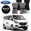Adventurer Ford Transit Custom Campervan Blackout Curtains Kit - Black/Grey