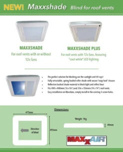 Maxxair Maxxshade Blind For Maxxfan Rooflights 7 Maxxair Maxxshade Blind For Maxxfan Rooflights -Equip Van Store ms1 76200.1549375660