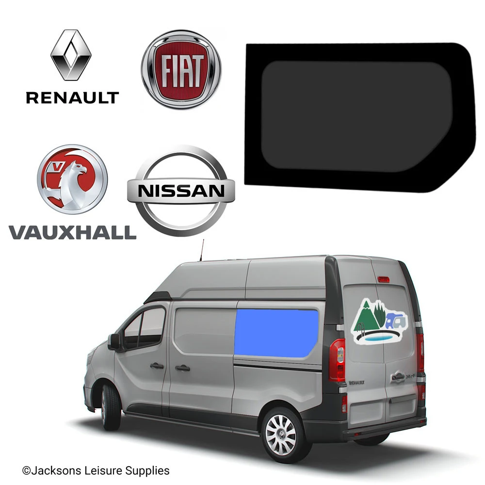 Renault Trafic Vauxhall Vivaro SWB Glass Campervan Window - UK Passenger Side Rear 1 Renault Trafic Vauxhall Vivaro SWB Glass Campervan Window - UK Passenger Side Rear