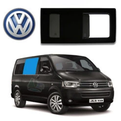 VW T5 T6 Bonded Privacy Glass Sliding Window - Front Right Hand