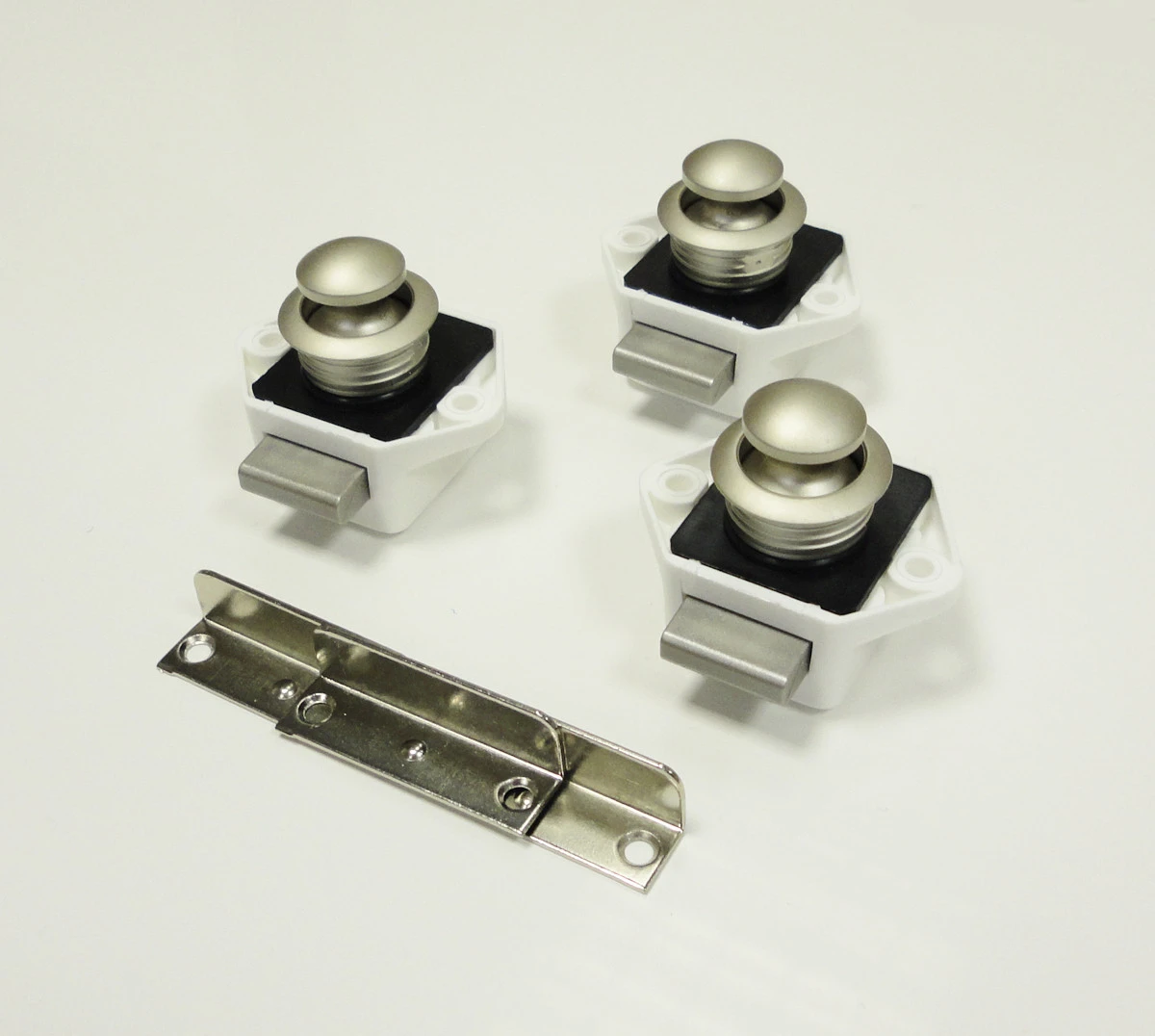 3 Pack Of Caravan Mini Push Button Door Handle And Catch 2 3 Pack Of Caravan Mini Push Button Door Handle And Catch - Image 2