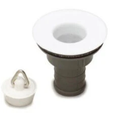 3/4" / 20mm White Plastic Caravan Top Sink Straight Waste Water Siphon